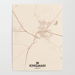 Kingman, Arizona, United States - Vintage City Map Poster
