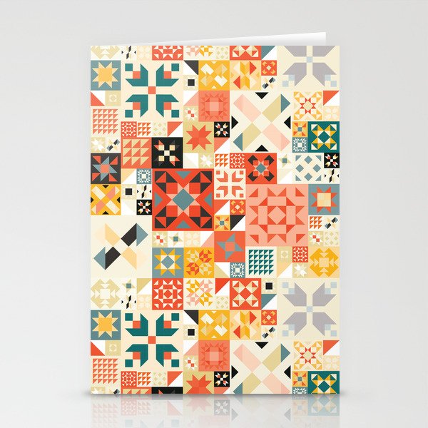 Modern Quilt Pattern Stationery Cards