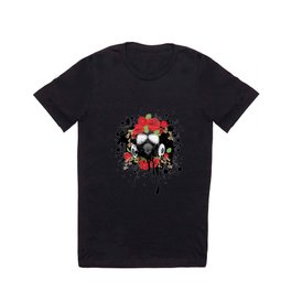Gas Mask with Red Roses T Shirt