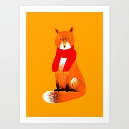 Baby it is cold outside. Winter fox Art Print