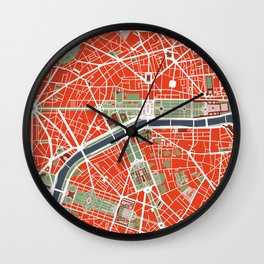 Paris city map classic Wall Clock