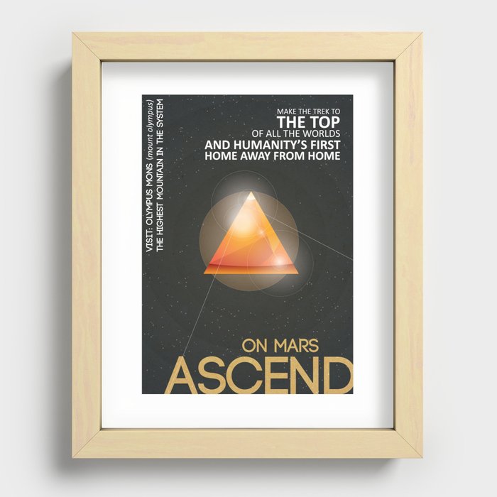 Ascend | Mars Travel Poster Recessed Framed Print