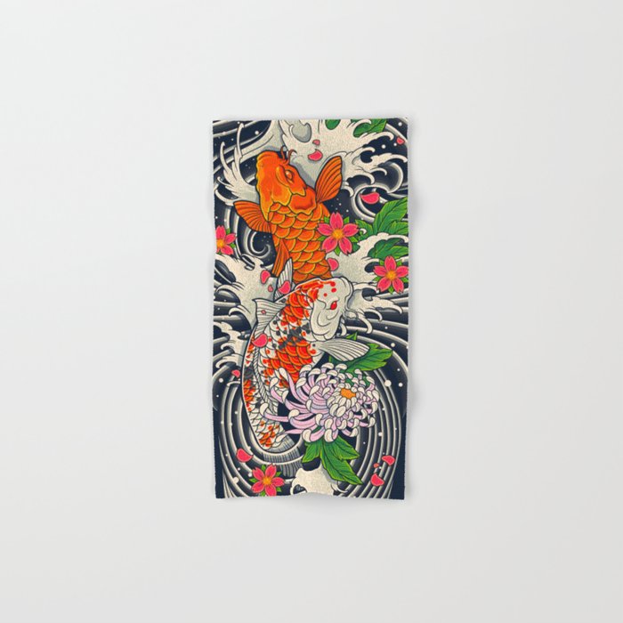 Art of Koi Fish Leggings Hand & Bath Towel