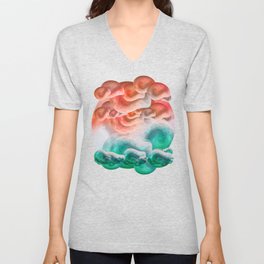 "Coral sand beach and tropical turquoise sea" V Neck T Shirt