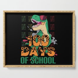 Days Of School 100th Day 100 Prehistoric Raptor Dinosaur Serving Tray
