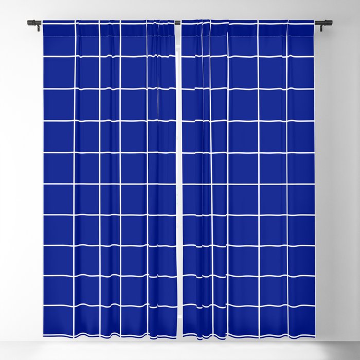 Sapphire Grid Blackout Curtain