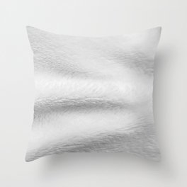white faux fur fold Throw Pillow