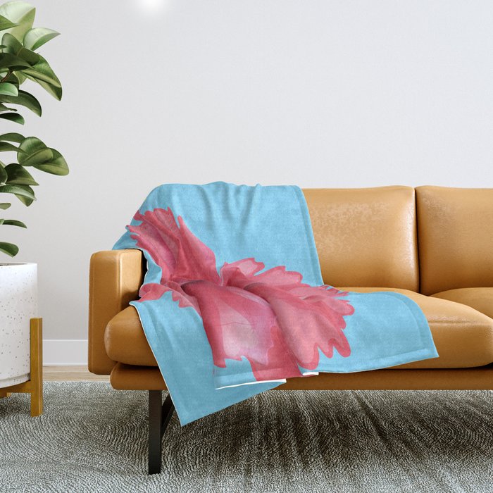 Puerto Rican Hibiscus flower print Throw Blanket