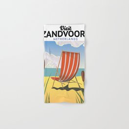 Zandvoort Netherlands seaside travel poster. Hand & Bath Towel