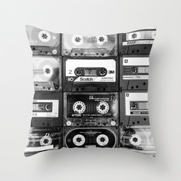 Something Nostalgic - black and white #decor #society6 #buyart Throw Pillow