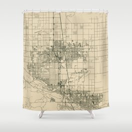 Lancaster, USA - Vintage City Map - United States of America Shower Curtain
