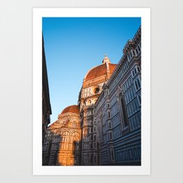 Golden Hour at the Duomo: A Stunning Sunset View of Florence's Iconic Dome Art Print