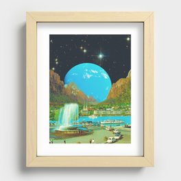 River Valley - Space Collage, Retro Futurism, Sci-Fi Recessed Framed Print