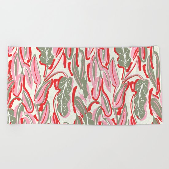 Messed Leaves Beach Towel