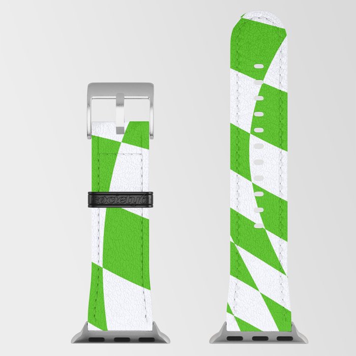 Warped Check Kelly Green Apple Watch Band by Jodi Feddon Society6