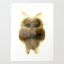 Coffee stain owl Art Print