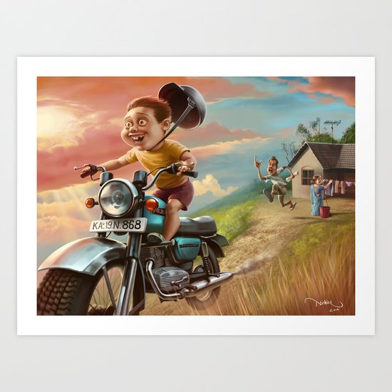 Biker Art Print