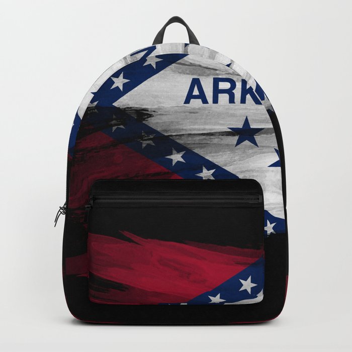 Arkansas state flag brush stroke, Arkansas flag background Backpack