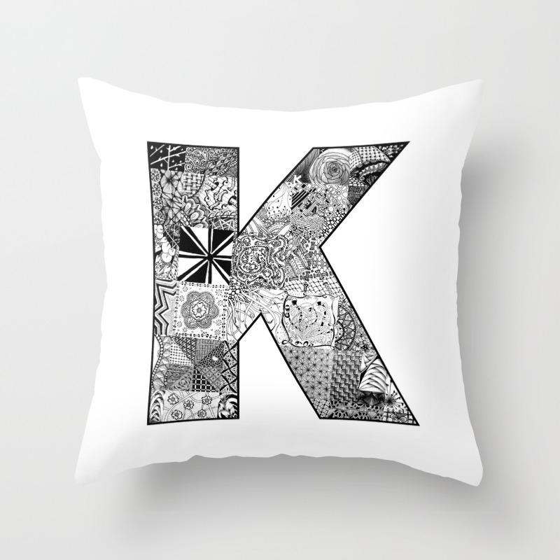 Cutout Letter K Throw Pillow By Doodlingtogether Society6