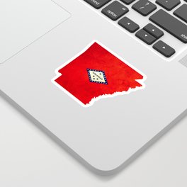 Arkansas Flag map - vintage look Sticker