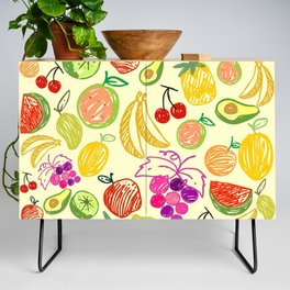 Colorful Fruit Doodle Credenza