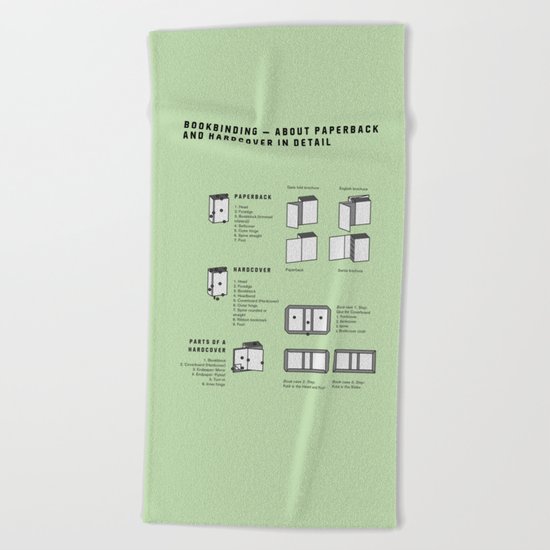 Bookbinding – About Paperback and Hardcover in Detail (in English) Beach Towel