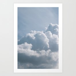 Mediterranean summer clouds - blue sky nature photography Art Print