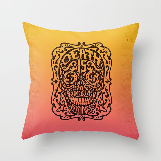 Death is a Lonely Business Throw Pillow