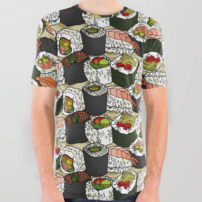 Sushi (on bamboo)  All Over Graphic Tee