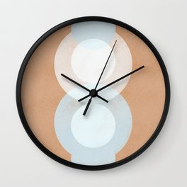Waterdrops meeting in a simple almost cubist minimal art Wall Clock