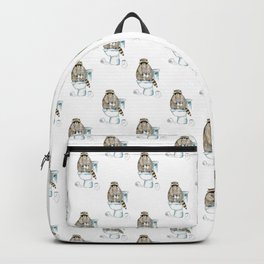 Raccoon toilet Painting Wall Poster Watercolor Backpack