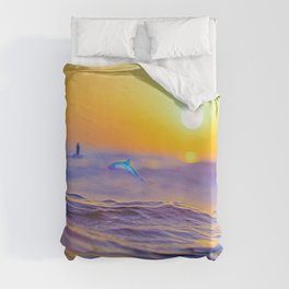 Classic, book, old, the old man and the sea, sunset Duvet Cover