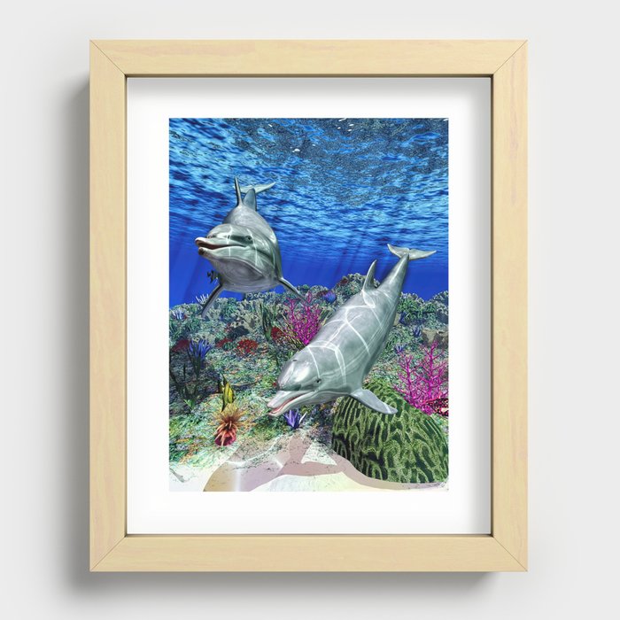 Dolphins Recessed Framed Print