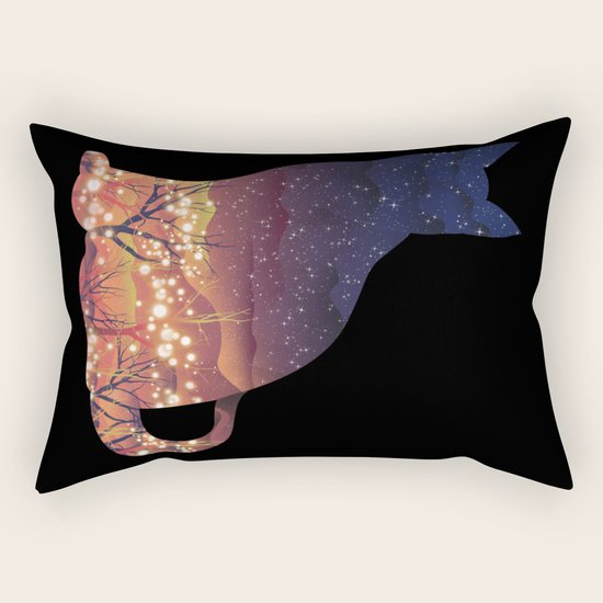 Space Cat Rectangular Pillow