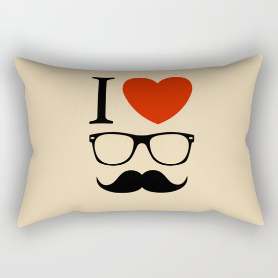 I love glasses and mustaches Rectangular Pillow