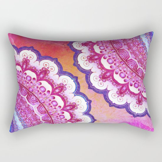 Colorful Watercolor Mandala Rectangular Pillow