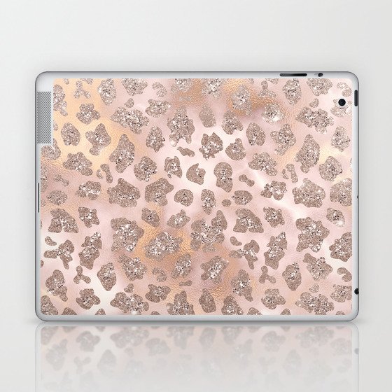 Rosegold Blush Leopard Glitter   Laptop & iPad Skin