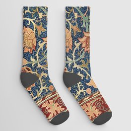 William Morris Floral Carpet Print Socks
