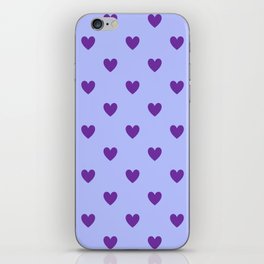 Sweet Hearts - purple on periwinkle iPhone Skin