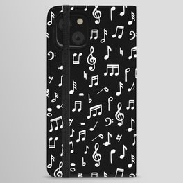 Music notes in black background iPhone Wallet Case