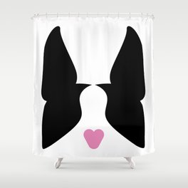 Boston Terrier Heart Shower Curtain