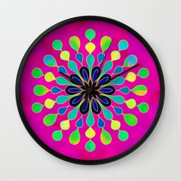 Fairy Princess Jeannie Mandala Wall Clock | Multicolor, Colorful, I, Tiedyeinspired, Mosaic, Pink, Vibrant, Framedcanvas, Graphicdesign, Three 