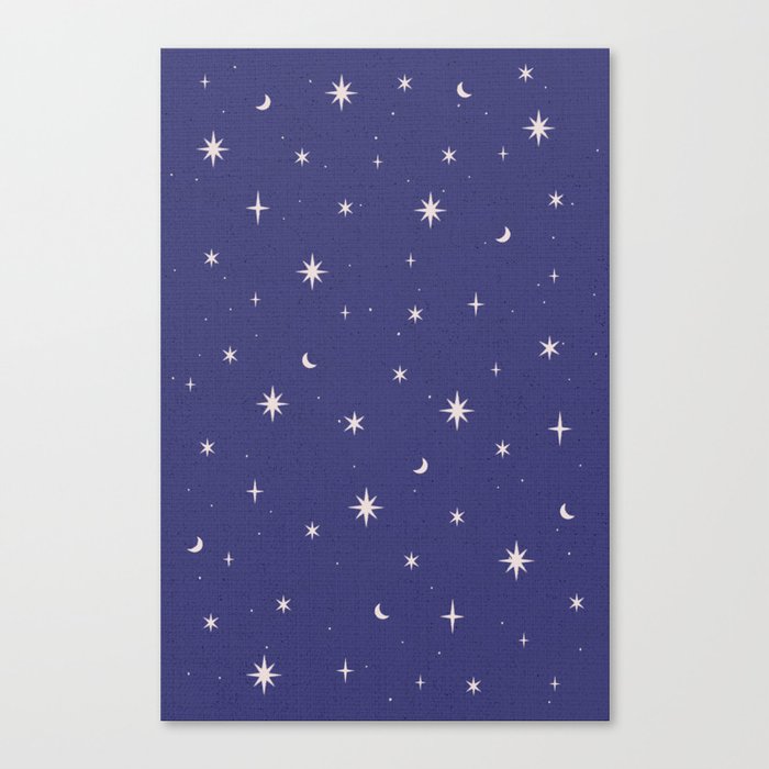 Starry night dark blue Canvas Print
