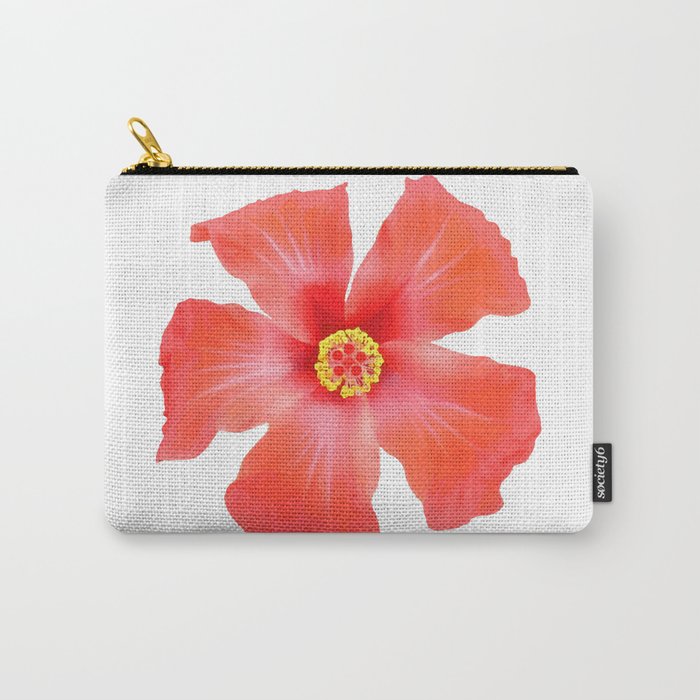 Tropical Hibiscus Flower Vector Carry-All Pouch