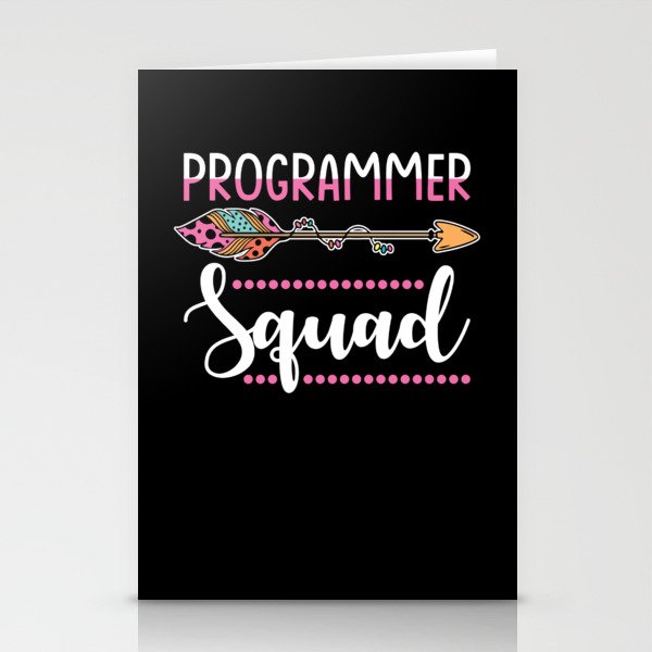 Programmer Squad Group Women Team Stationery Cards