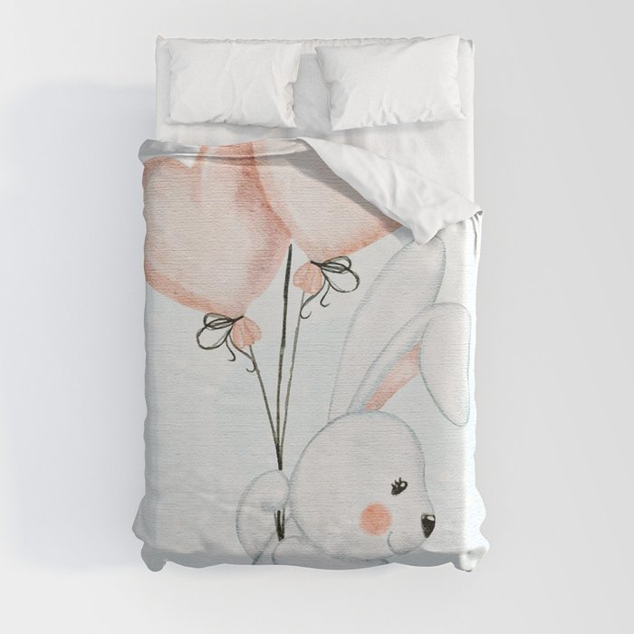 Bunnies Easter Day baby rabbit  Duvet Cover