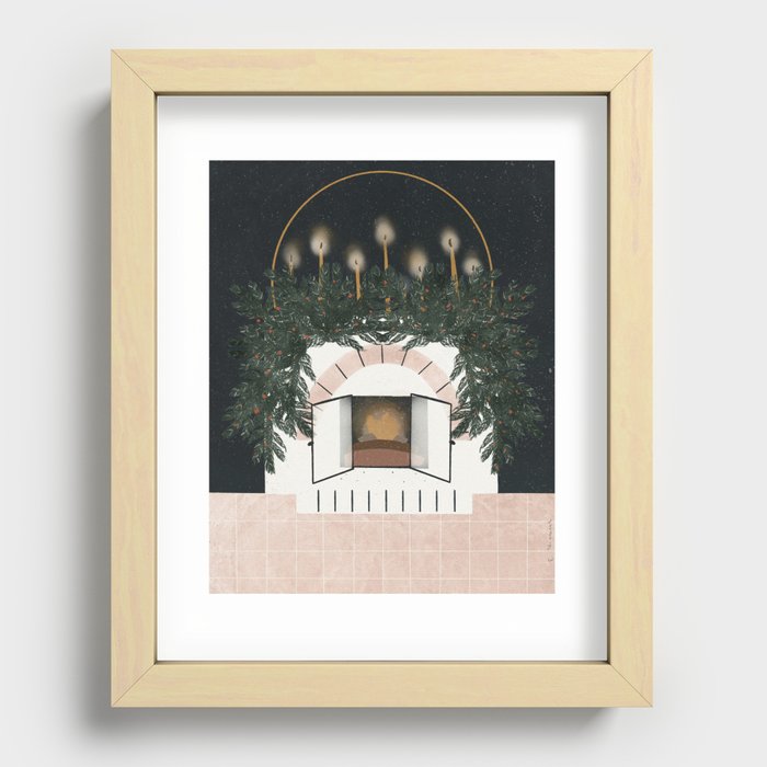 Fireplace Dreaming Recessed Framed Print