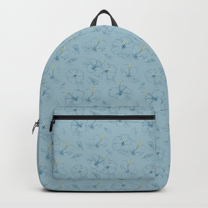 Blue hibiscus flowers Backpack