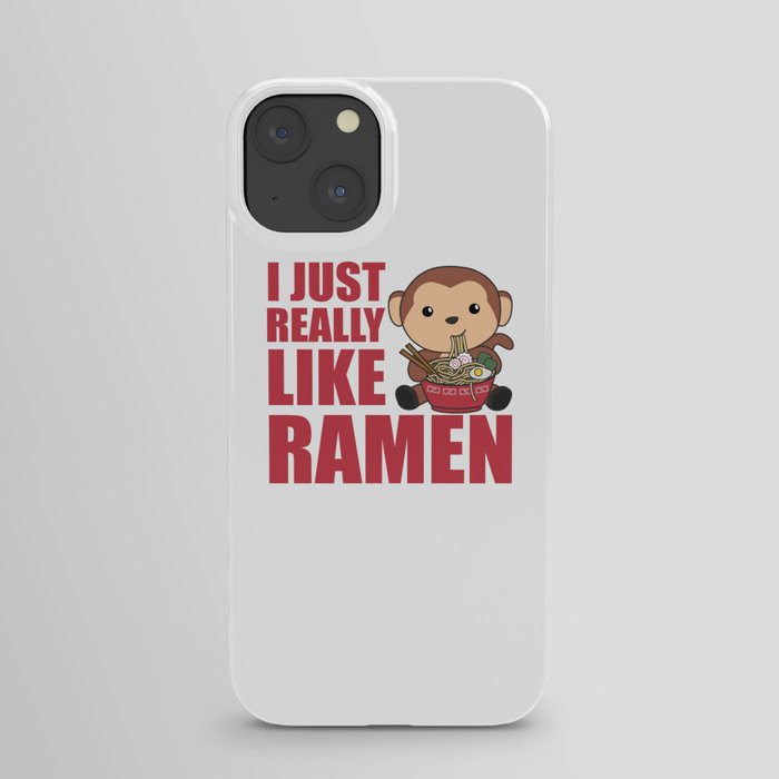 Ramen Japanese Noodles Sweet Monkey Eats Ramen iPhone Case