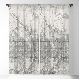 USA, San Bernardino City Map - Minimal Aesthetic Sheer Curtain